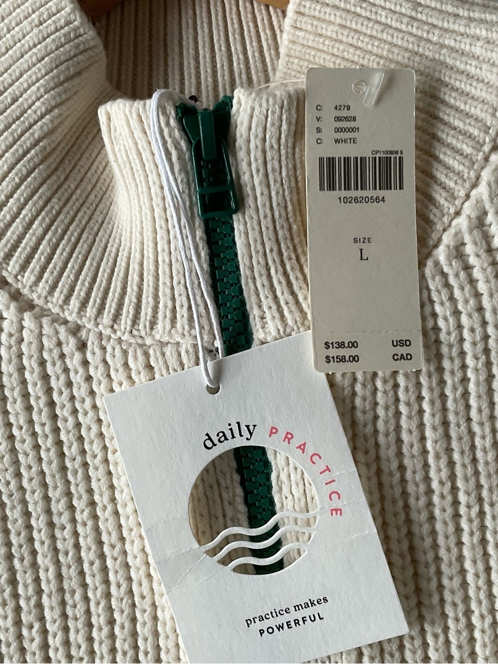 Anthropologie Daily Practice Cable Knit Tennis Dress NWT L - Picture 9 of 11